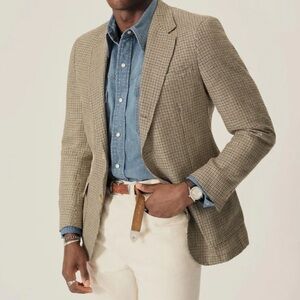 Buck Mason Houndstooth British Moon Wool Graduate Blazer